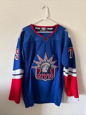 adidas NYR Blue Red White Hockey Jersey